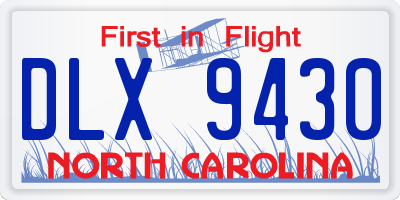 NC license plate DLX9430