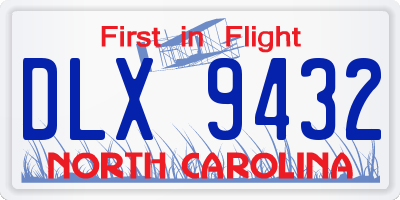 NC license plate DLX9432