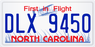 NC license plate DLX9450
