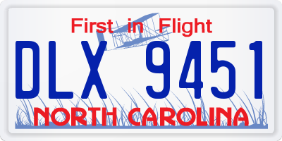 NC license plate DLX9451