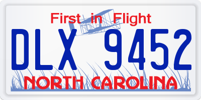 NC license plate DLX9452