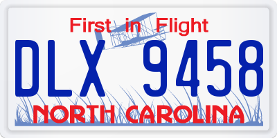 NC license plate DLX9458