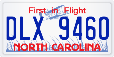 NC license plate DLX9460