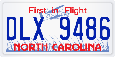 NC license plate DLX9486