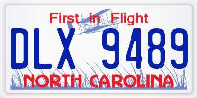 NC license plate DLX9489