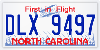 NC license plate DLX9497