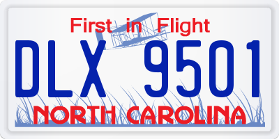 NC license plate DLX9501