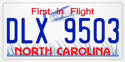 NC license plate DLX9503
