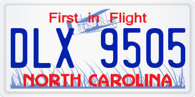 NC license plate DLX9505