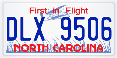 NC license plate DLX9506