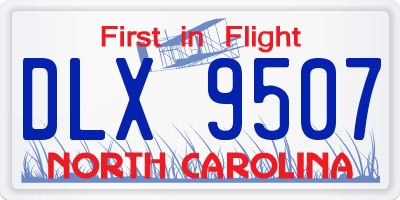 NC license plate DLX9507