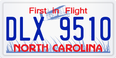 NC license plate DLX9510