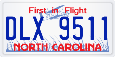 NC license plate DLX9511