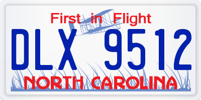 NC license plate DLX9512