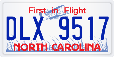 NC license plate DLX9517
