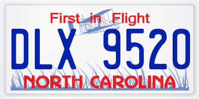 NC license plate DLX9520