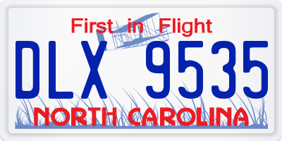 NC license plate DLX9535