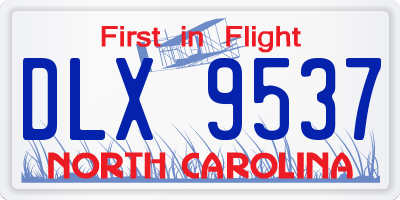 NC license plate DLX9537