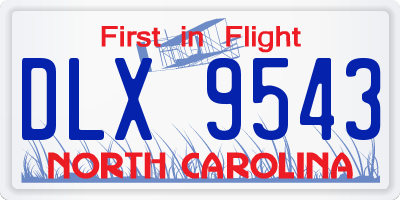 NC license plate DLX9543