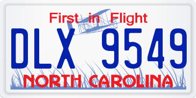 NC license plate DLX9549