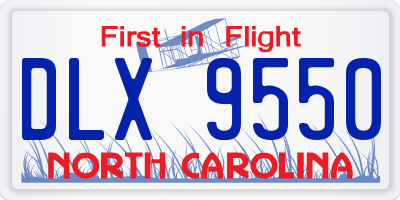 NC license plate DLX9550