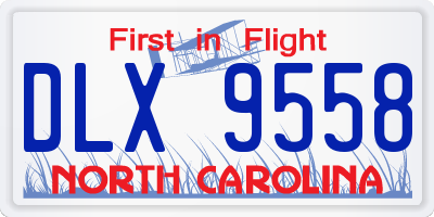 NC license plate DLX9558