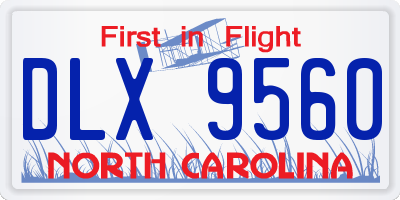 NC license plate DLX9560