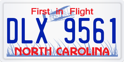 NC license plate DLX9561