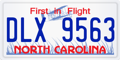 NC license plate DLX9563