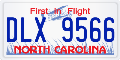NC license plate DLX9566
