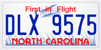 NC license plate DLX9575