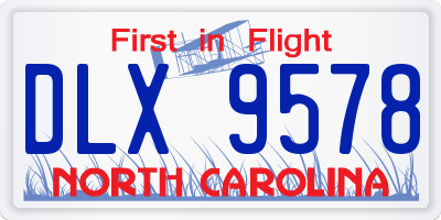 NC license plate DLX9578