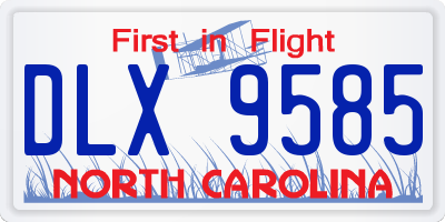 NC license plate DLX9585