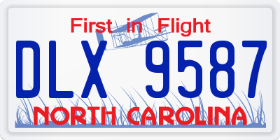 NC license plate DLX9587