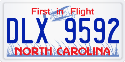 NC license plate DLX9592