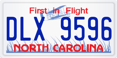 NC license plate DLX9596