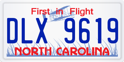 NC license plate DLX9619