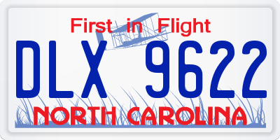 NC license plate DLX9622