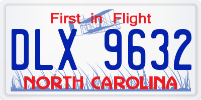 NC license plate DLX9632