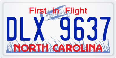 NC license plate DLX9637