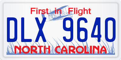 NC license plate DLX9640