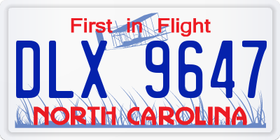 NC license plate DLX9647