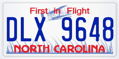 NC license plate DLX9648