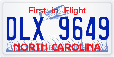 NC license plate DLX9649