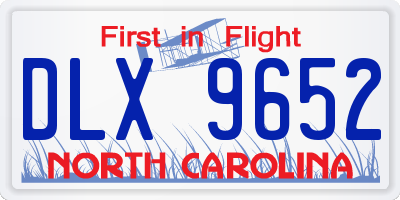NC license plate DLX9652