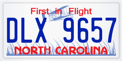 NC license plate DLX9657
