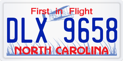 NC license plate DLX9658