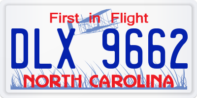 NC license plate DLX9662