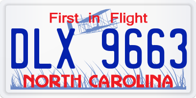 NC license plate DLX9663