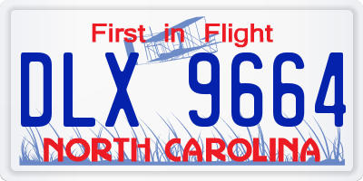 NC license plate DLX9664